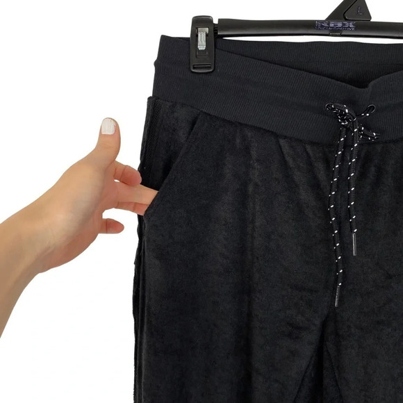 C&C California Terry Velour Joggers Sweatpants Womens Size Medium Black Mesh NEW - Picture 3 of 14